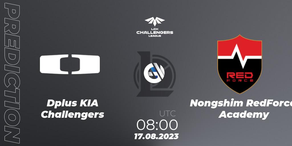 Dplus KIA Challengers vs Nongshim RedForce Academy: Match Prediction. 17.08.2023 at 08:00, LoL, LCK Challengers League 2023 Summer - Playoffs