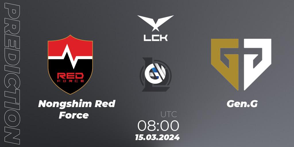 Nongshim Red Force vs Gen.G: Match Prediction. 15.03.24, LoL, LCK Spring 2024 - Group Stage