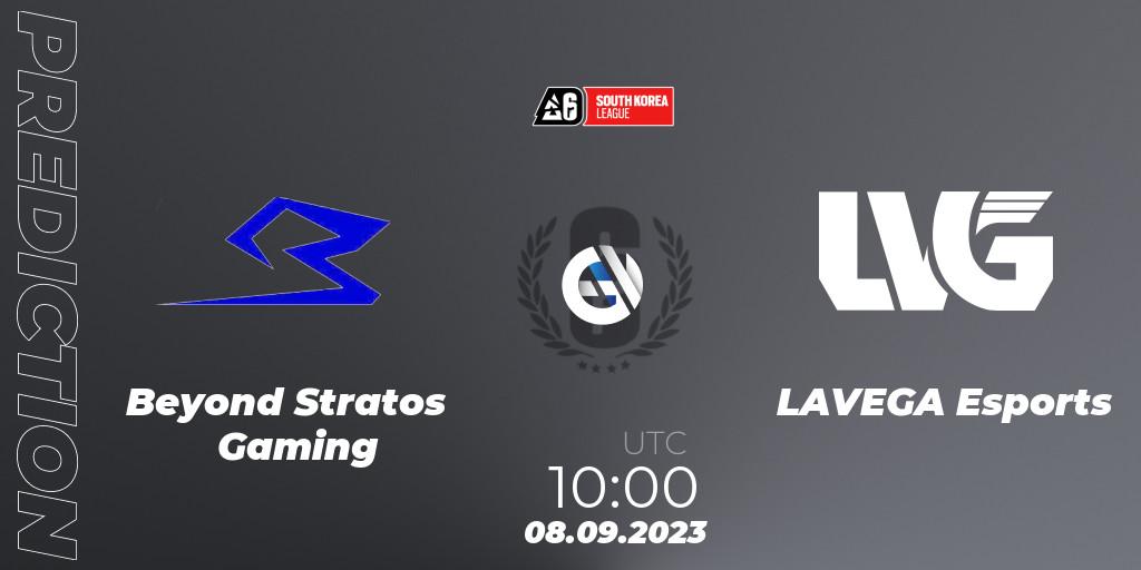 Beyond Stratos Gaming vs LAVEGA Esports: Match Prediction. 08.09.2023 at 10:00, Rainbow Six, South Korea League 2023 - Stage 2
