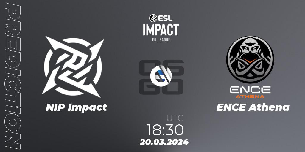 NIP Impact vs ENCE Athena: Match Prediction. 20.03.2024 at 18:30, Counter-Strike (CS2), ESL Impact League Season 5: Europe