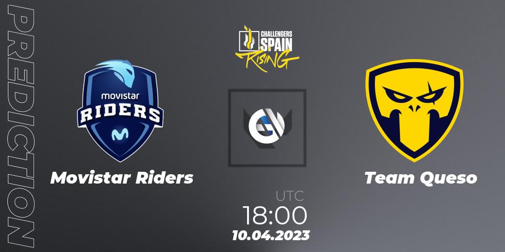 Movistar Riders vs Team Queso: Match Prediction. 10.04.2023 at 18:50, VALORANT, VALORANT Challengers 2023 Spain: Rising Split 2