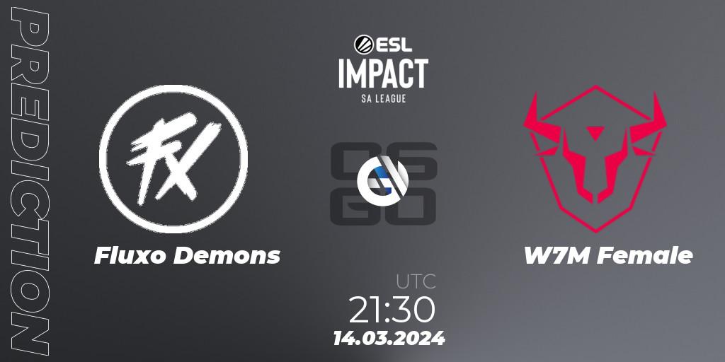 Fluxo Demons vs W7M Female: Match Prediction. 14.03.24, CS2 (CS:GO), ESL Impact League Season 5: South America