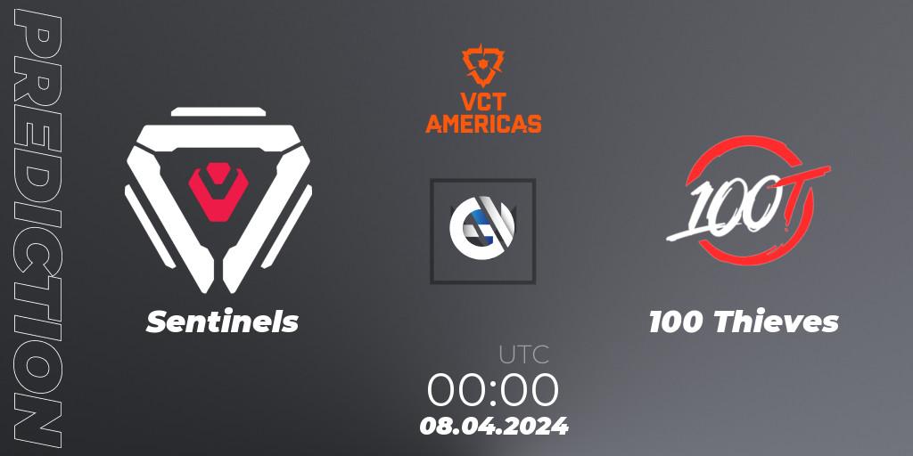 Sentinels vs 100 Thieves: Match Prediction. 08.04.24, VALORANT, VALORANT Champions Tour 2024: Americas League - Stage 1 - Group Stage