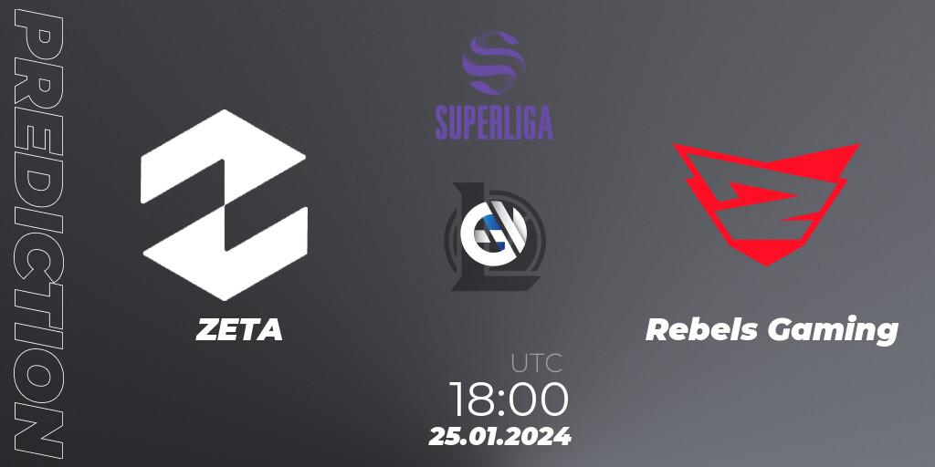 ZETA vs Rebels Gaming: Match Prediction. 25.01.2024 at 18:00, LoL, Superliga Spring 2024 - Group Stage