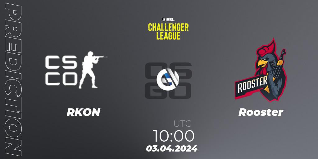 RKON vs Rooster: Match Prediction. 03.04.2024 at 10:00, Counter-Strike (CS2), ESL Challenger League Season 47: Oceania
