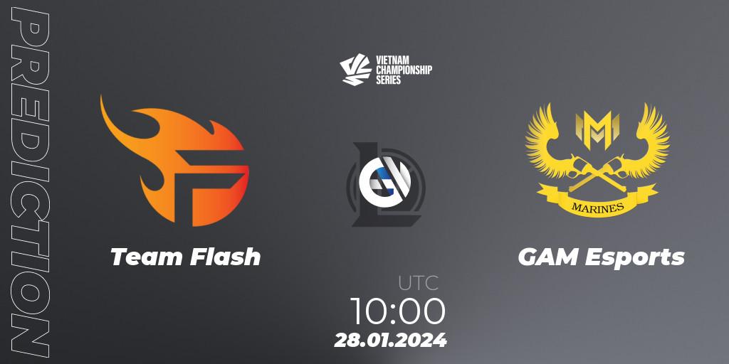 Team Flash vs GAM Esports: Match Prediction. 28.01.24, LoL, VCS Dawn 2024 - Group Stage