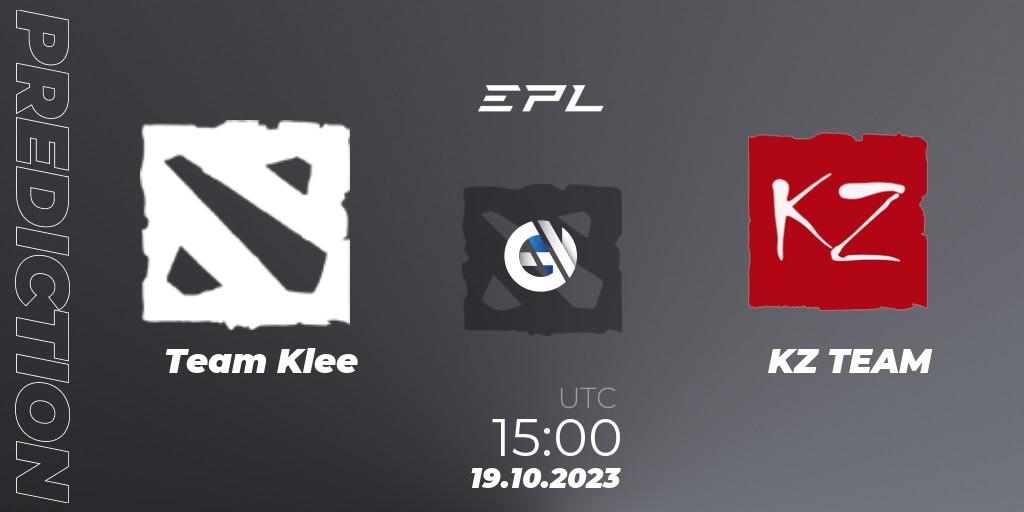 Team Klee vs KZ TEAM: Match Prediction. 19.10.23, Dota 2, European Pro League Season 13