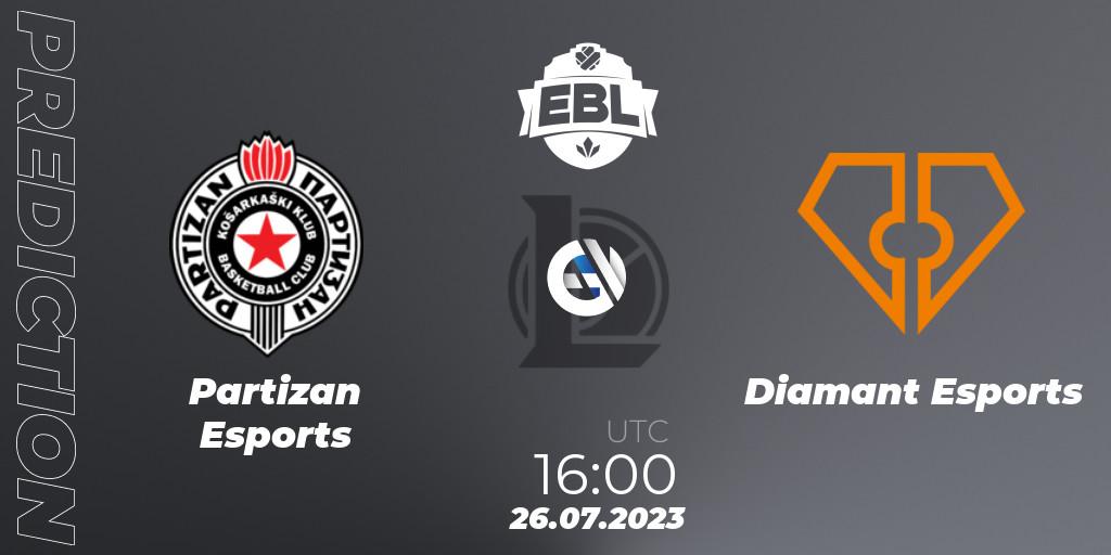 Partizan Esports vs Diamant Esports: Match Prediction. 26.07.23, LoL, Esports Balkan League Season 13