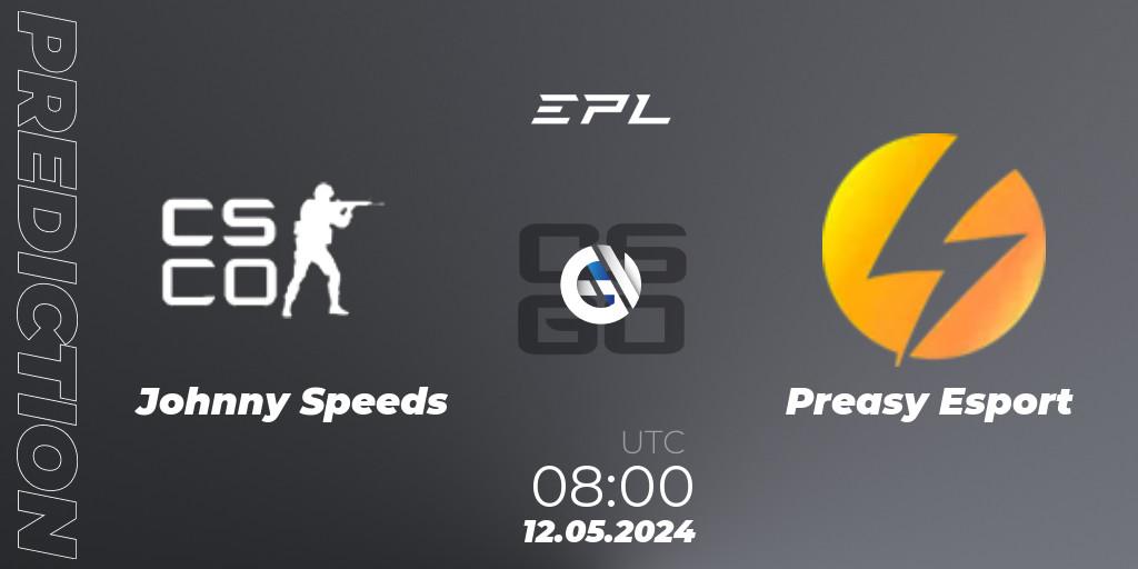 Johnny Speeds vs Preasy Esport: Match Prediction. 12.05.2024 at 09:00, Counter-Strike (CS2), European Pro League Season 17: Division 2