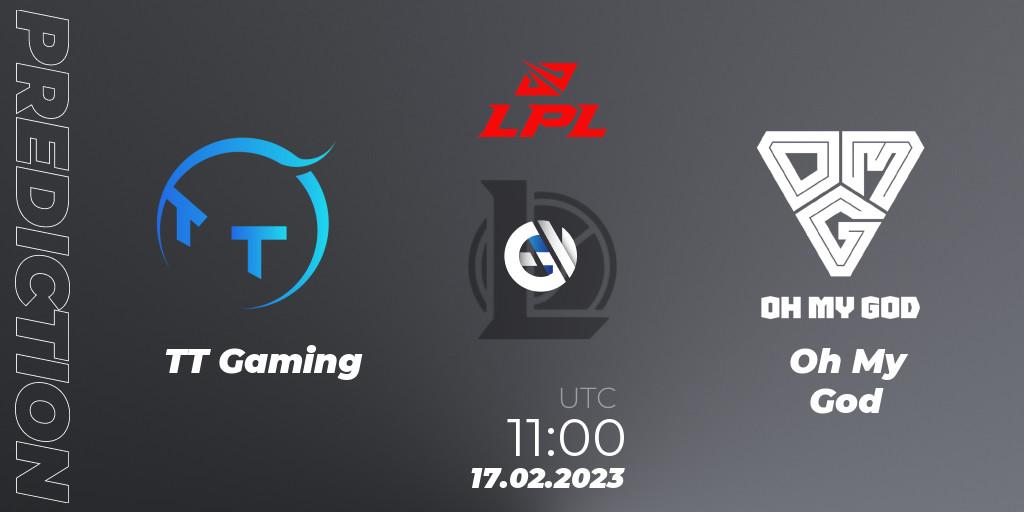 TT Gaming vs Oh My God: Match Prediction. 17.02.2023 at 11:20, LoL, LPL Spring 2023 - Group Stage