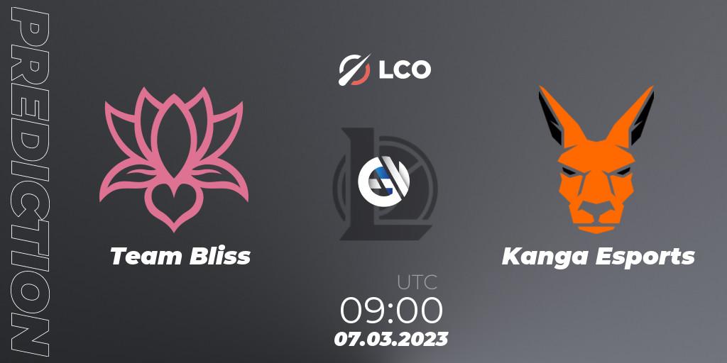 Team Bliss vs Kanga Esports: Match Prediction. 07.03.2023 at 09:00, LoL, LCO Split 1 2023 - Group Stage
