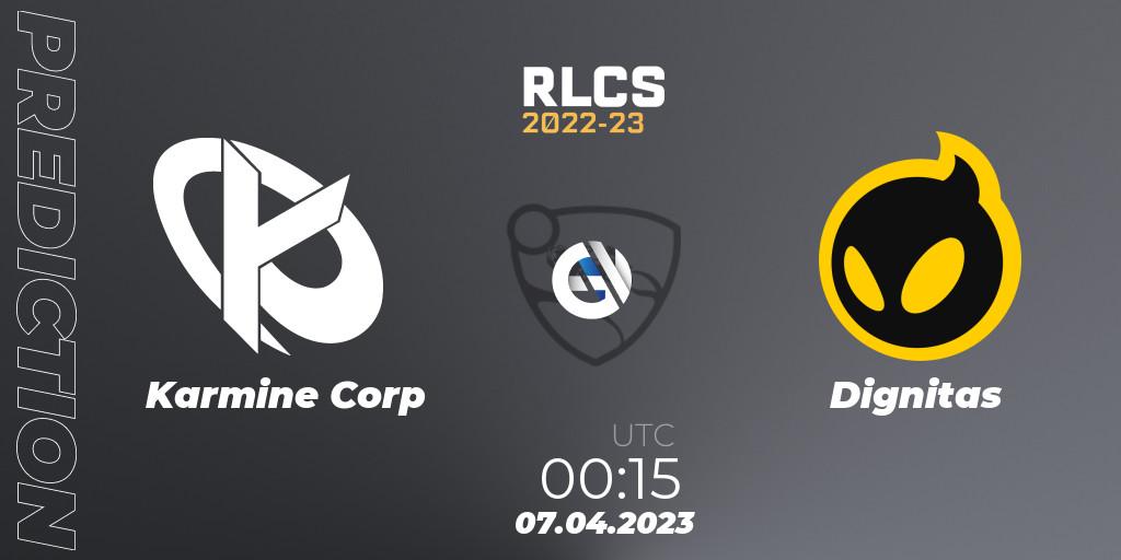 Karmine Corp vs Dignitas: Match Prediction. 06.04.2023 at 22:00, Rocket League, RLCS 2022-23 - Winter Split Major