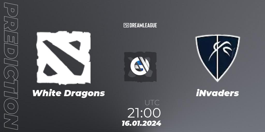 White Dragons vs iNvaders: Match Prediction. 16.01.2024 at 21:00, Dota 2, DreamLeague Season 22: South America Closed Qualifier