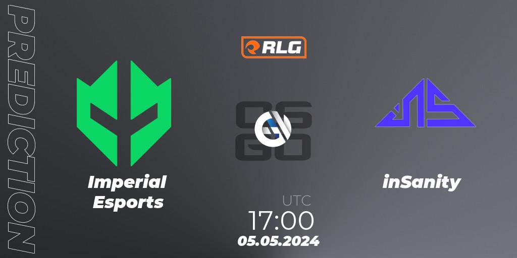 Imperial Esports vs inSanity: Match Prediction. 05.05.2024 at 17:00, Counter-Strike (CS2), RES Latin American Series #4