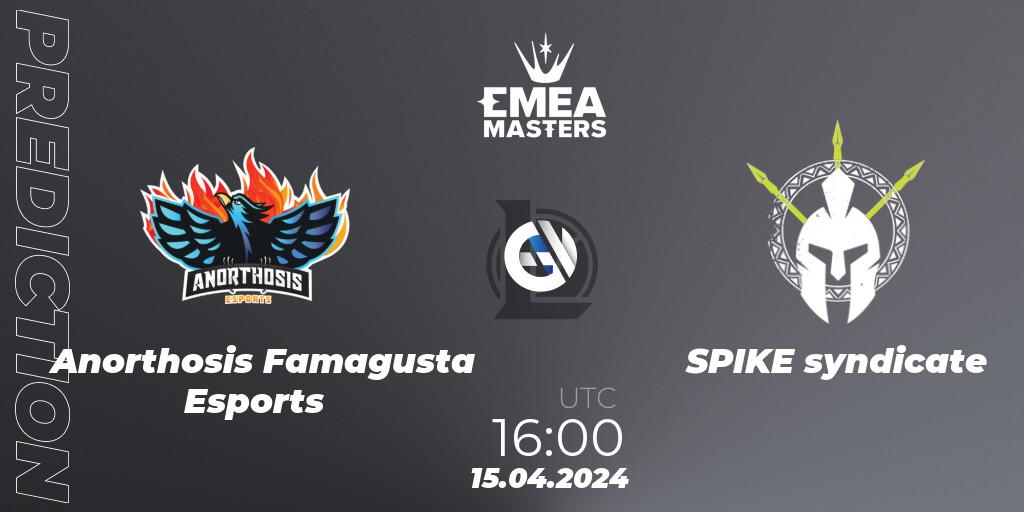 Anorthosis Famagusta Esports vs SPIKE syndicate: Match Prediction. 15.04.24, LoL, EMEA Masters Spring 2024 - Play-In