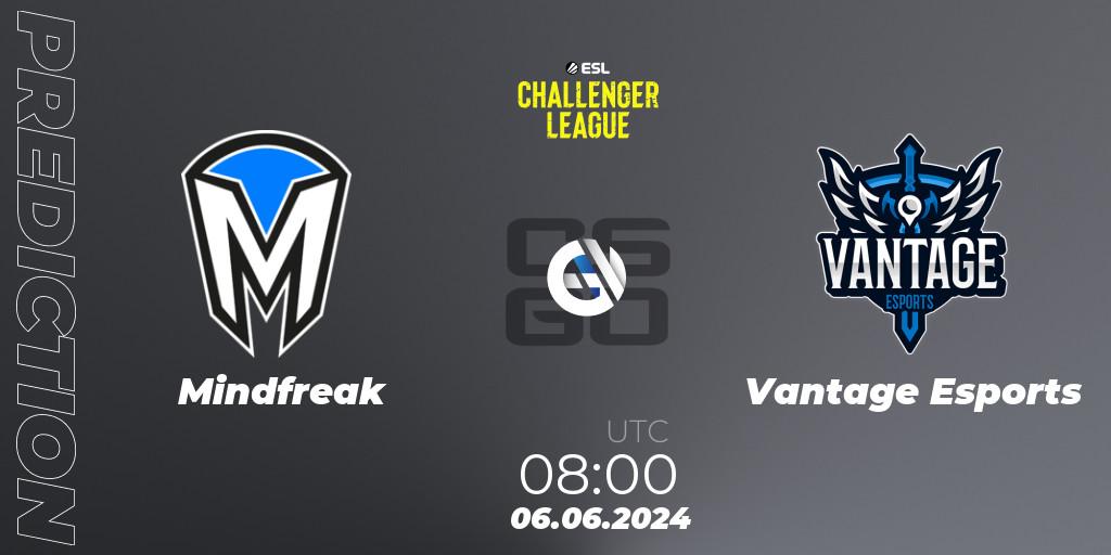 Mindfreak vs Vantage Esports: Match Prediction. 06.06.2024 at 08:00, Counter-Strike (CS2), ESL Challenger League Season 47: Oceania