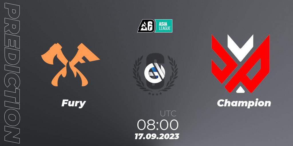 Fury vs Champion: Match Prediction. 17.09.23, Rainbow Six, SEA League 2023 - Stage 2