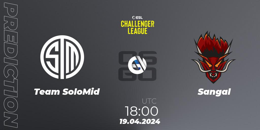 Team SoloMid vs Sangal: Match Prediction. 19.04.24, CS2 (CS:GO), ESL Challenger League Season 47: Europe