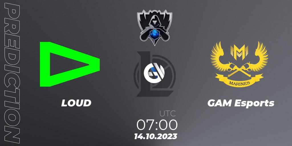 LOUD vs GAM Esports: Match Prediction. 14.10.2023 at 07:00, LoL, Worlds 2023 LoL - Play-In