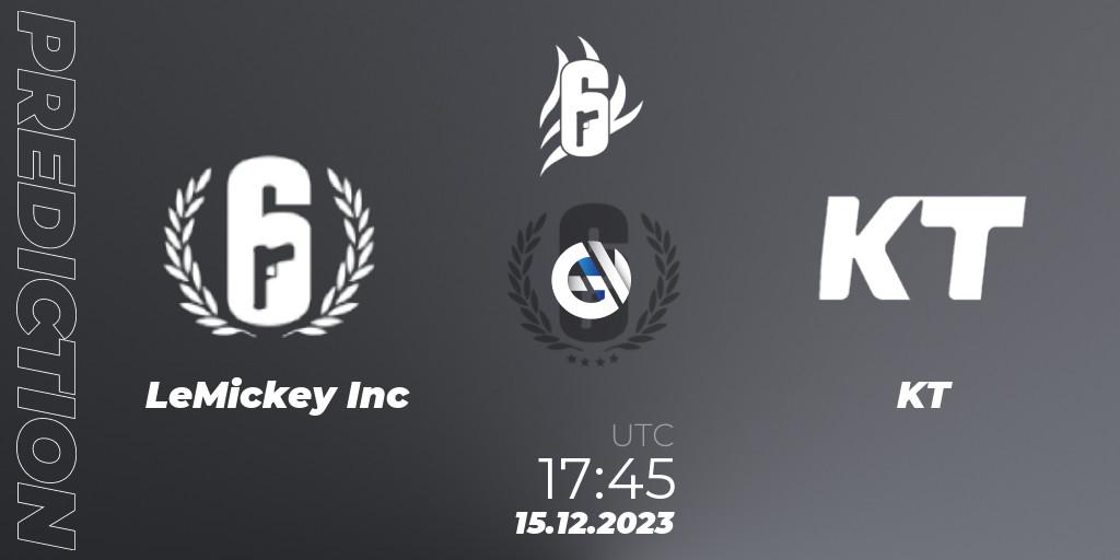 LeMickey Inc vs KT: Match Prediction. 15.12.2023 at 17:45, Rainbow Six, League Of Challengers: 2023
