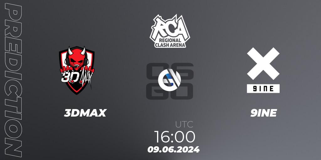 3DMAX vs 9INE: Match Prediction. 09.06.2024 at 16:00, Counter-Strike (CS2), Regional Clash Arena Europe