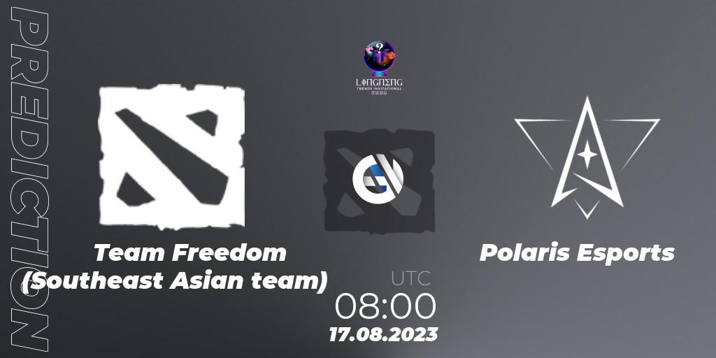 Team Freedom (Southeast Asian team) vs Polaris Esports: Match Prediction. 22.08.2023 at 08:00, Dota 2, LingNeng Trendy Invitational