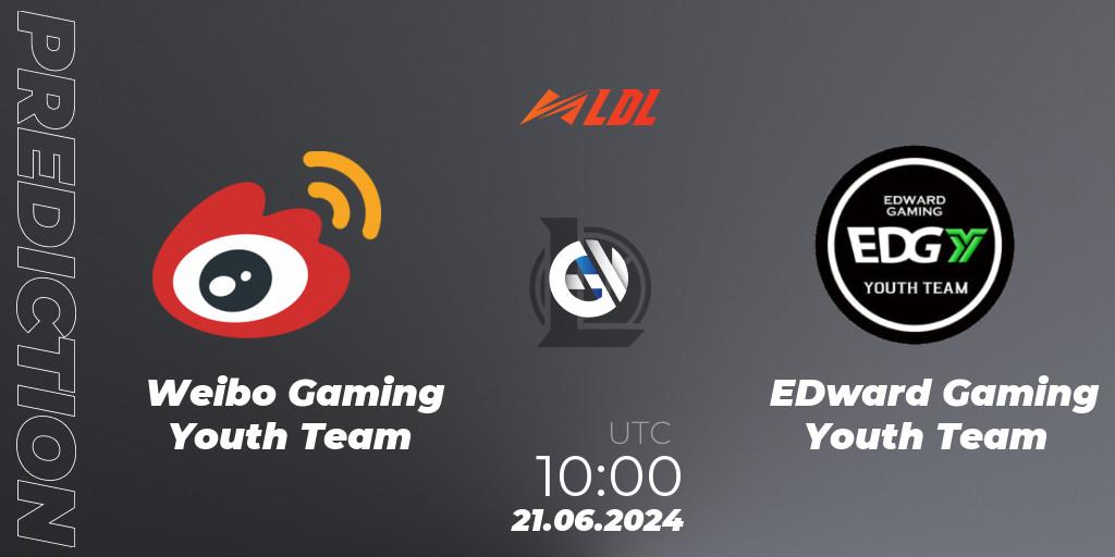 Weibo Gaming Youth Team vs EDward Gaming Youth Team: Match Prediction. 21.06.2024 at 10:00, LoL, LDL 2024 - Stage 3