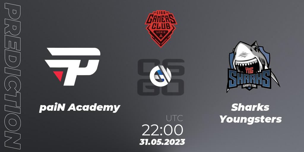 paiN Academy vs Sharks Youngsters: Match Prediction. 31.05.2023 at 22:00, Counter-Strike (CS2), Gamers Club Liga Série A: May 2023