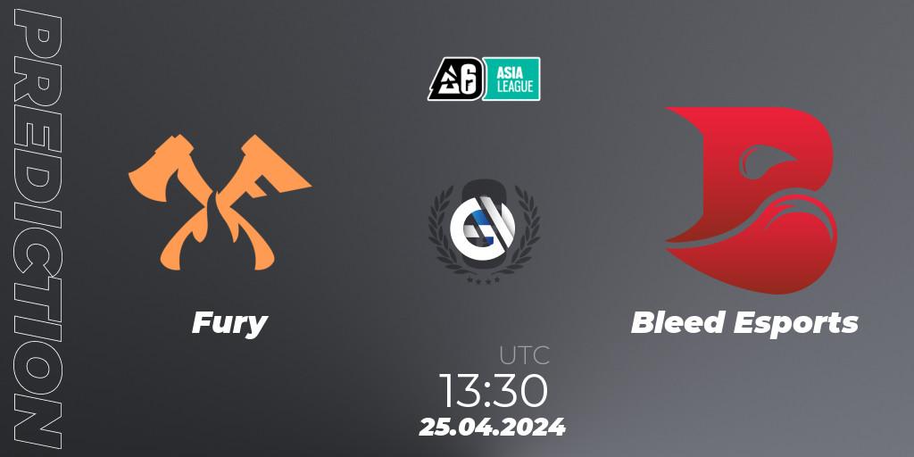 Fury vs Bleed Esports: Match Prediction. 25.04.24, Rainbow Six, Asia League 2024 - Stage 1