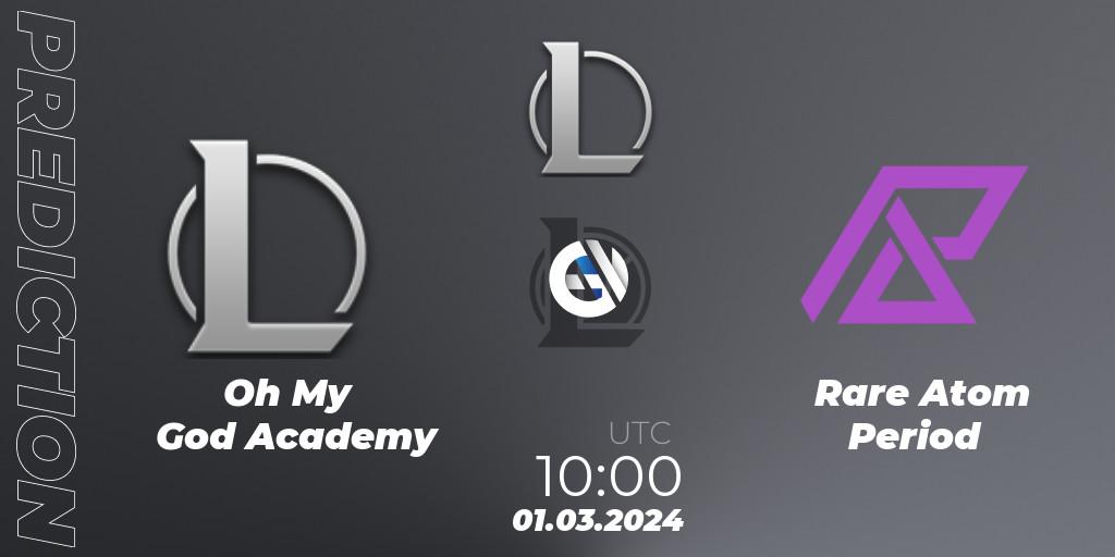 Oh My God Academy vs Rare Atom Period: Match Prediction. 01.03.2024 at 10:00, LoL, LDL 2024 - Stage 1