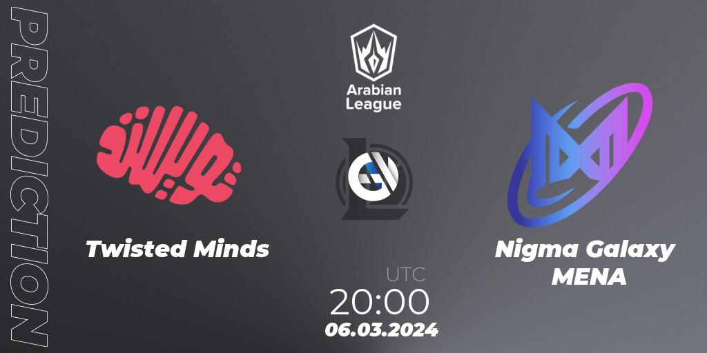 Twisted Minds vs Nigma Galaxy MENA: Match Prediction. 06.03.24, LoL, Arabian League Spring 2024