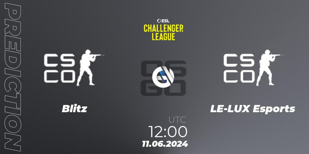 Blitz vs LE-LUX Esports: Match Prediction. 11.06.2024 at 12:00, Counter-Strike (CS2), ESL Challenger League Season 47 Relegation: Oceania