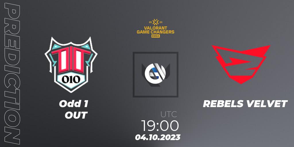 Odd 1 OUT vs REBELS VELVET: Match Prediction. 04.10.2023 at 19:00, VALORANT, VCT 2023: Game Changers EMEA Stage 3 - Playoffs