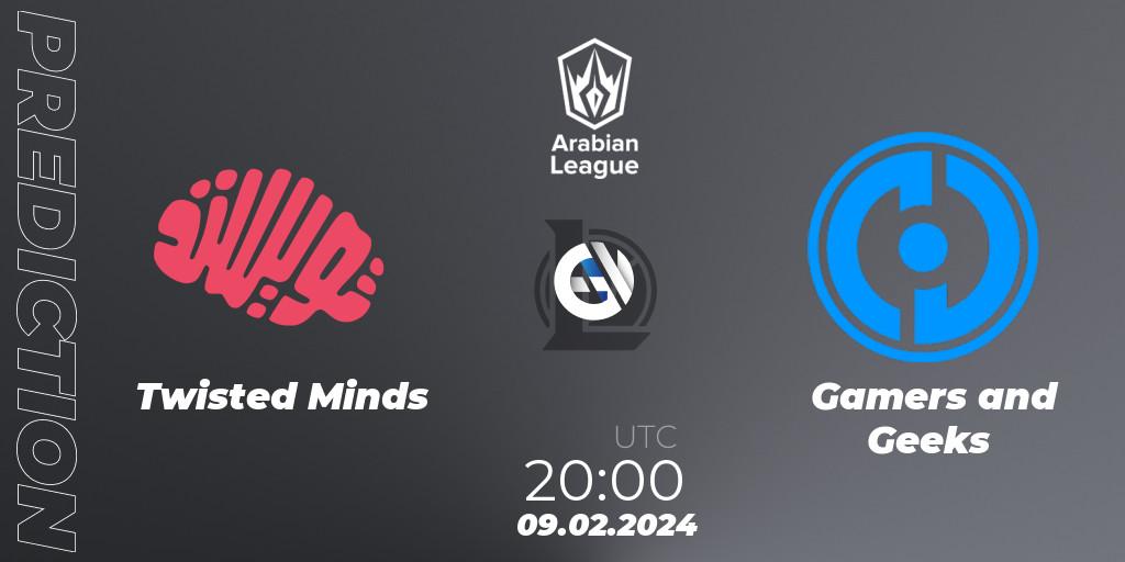 Twisted Minds vs Gamers and Geeks: Match Prediction. 09.02.24, LoL, Arabian League Spring 2024