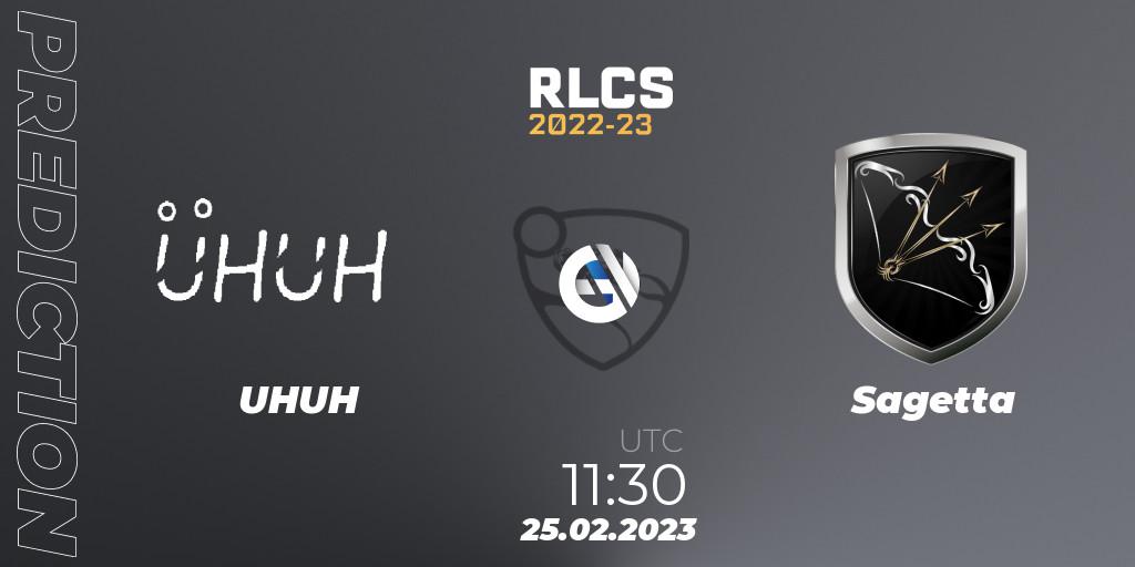 UHUH vs Sagetta: Match Prediction. 25.02.2023 at 11:30, Rocket League, RLCS 2022-23 - Winter: Asia-Pacific Regional 3 - Winter Invitational