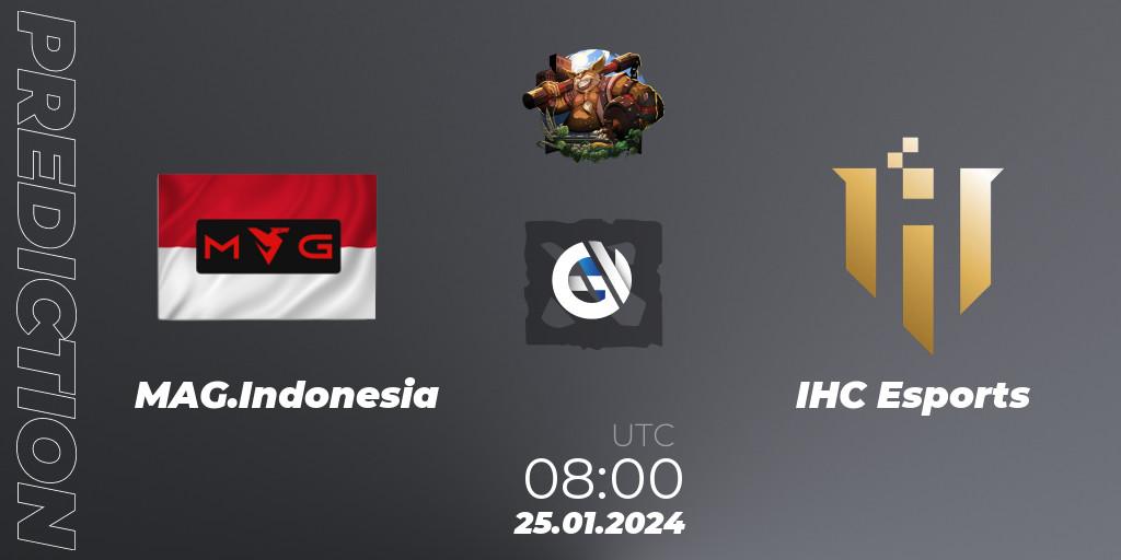 MAG.Indonesia vs IHC Esports: Match Prediction. 25.01.2024 at 08:00, Dota 2, ESL One Birmingham 2024: Southeast Asia Open Qualifier #2