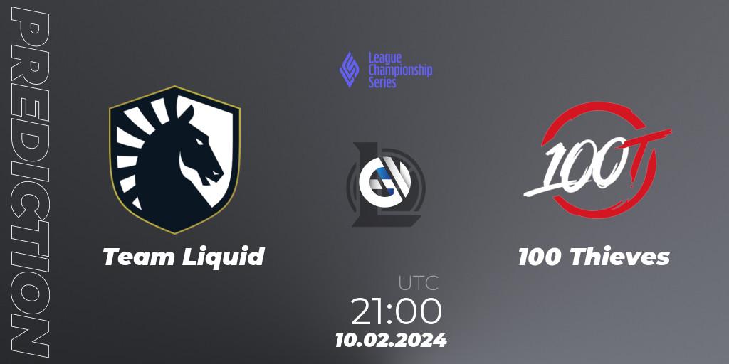 Team Liquid vs 100 Thieves: Match Prediction. 10.02.24, LoL, LCS Spring 2024 - Group Stage