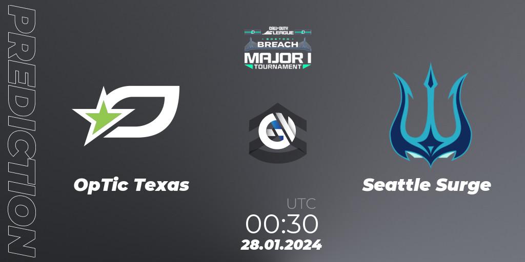 OpTic Texas vs Seattle Surge: Match Prediction. 28.01.2024 at 00:30, Call of Duty, Call of Duty League 2024: Stage 1 Major