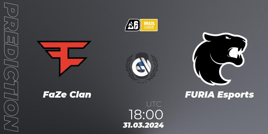 FaZe Clan vs FURIA Esports: Match Prediction. 31.03.24, Rainbow Six, Brazil League 2024 - Stage 1