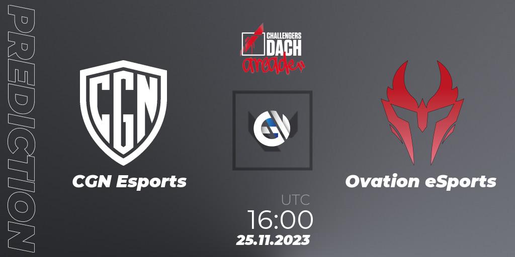 CGN Esports vs Ovation eSports: Match Prediction. 25.11.23, VALORANT, VALORANT Challengers 2023 DACH: Arcade
