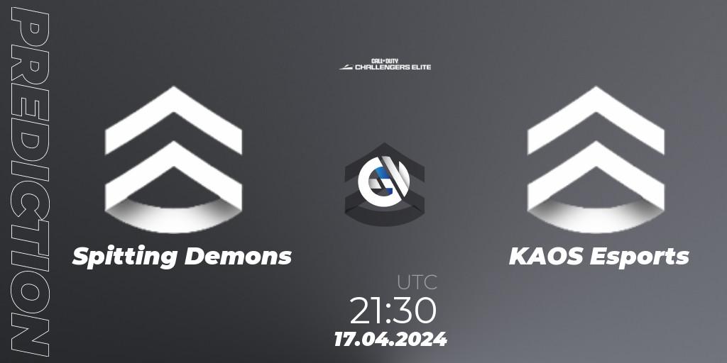 Spitting Demons vs KAOS Esports: Match Prediction. 23.04.2024 at 22:30, Call of Duty, Call of Duty Challengers 2024 - Elite 2: NA