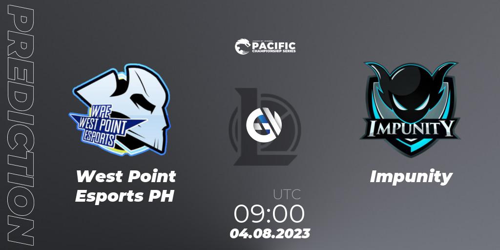 West Point Esports PH vs Impunity: Match Prediction. 05.08.23, LoL, PACIFIC Championship series Group Stage