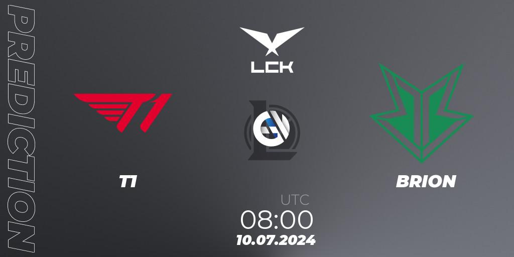 T1 vs BRION: Match Prediction. 10.07.2024 at 08:00, LoL, LCK Summer 2024 Group Stage