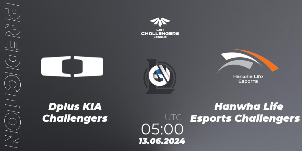 Dplus KIA Challengers vs Hanwha Life Esports Challengers: Match Prediction. 13.06.2024 at 05:00, LoL, LCK Challengers League 2024 Summer - Group Stage