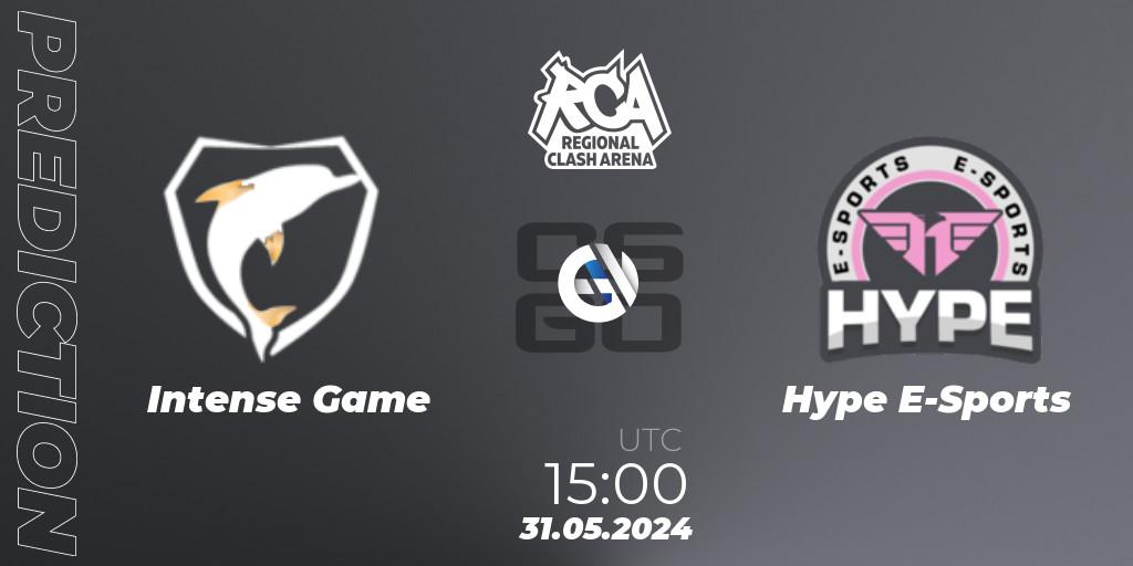 Intense Game vs Hype E-Sports: Match Prediction. 31.05.2024 at 15:00, Counter-Strike (CS2), Regional Clash Arena South America: Closed Qualifier