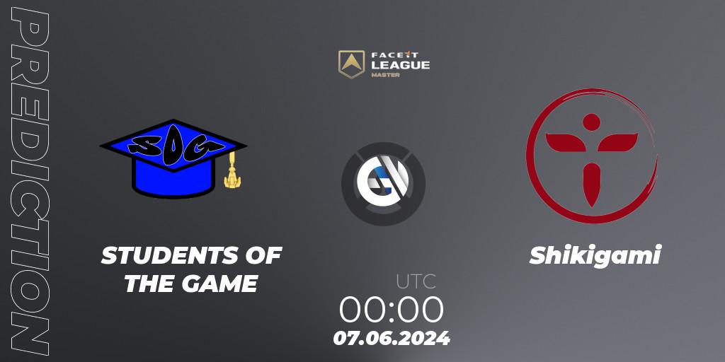 STUDENTS OF THE GAME vs Shikigami: Match Prediction. 07.06.2024 at 00:00, Overwatch, FACEIT League Season 1 - NA Master Road to EWC
