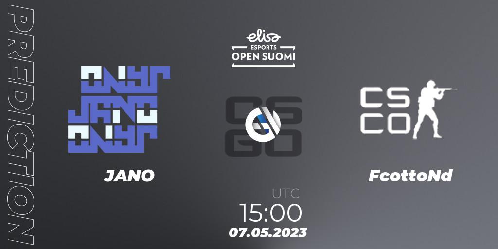 JANO vs FcottoNd: Match Prediction. 07.05.2023 at 15:00, Counter-Strike (CS2), Elisa Open Suomi Season 5