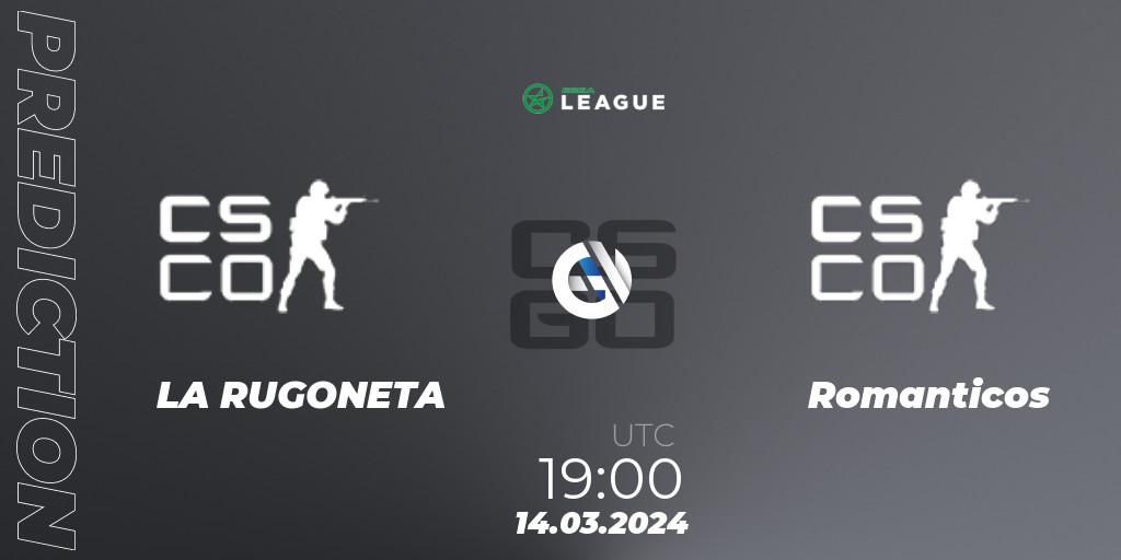 LA RUGONETA vs Romanticos: Match Prediction. 14.03.2024 at 19:00, Counter-Strike (CS2), ESEA Season 48: Open Division - South America