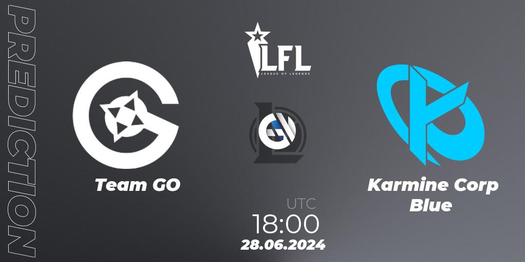 Team GO vs Karmine Corp Blue: Match Prediction. 28.06.2024 at 18:00, LoL, LFL Summer 2024