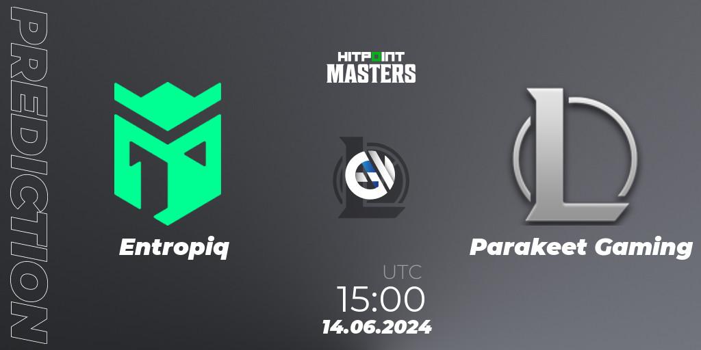 Entropiq vs Parakeet Gaming: Match Prediction. 14.06.2024 at 15:00, LoL, Hitpoint Masters Summer 2024